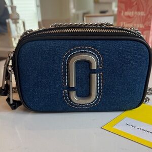 Marc Jacobs Denim Crossbody Bag with Silver Logo